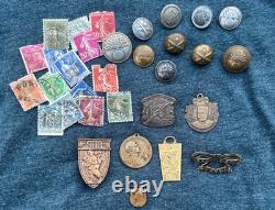 WWI French Insignia Lot Livret Militaire ID Book ID Bracelet Dog Tag Verdun