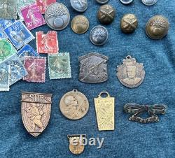 WWI French Insignia Lot Livret Militaire ID Book ID Bracelet Dog Tag Verdun