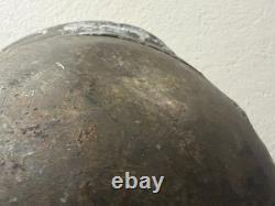 WWI French M1915 Adrian Steel Helmet RF Infantry Badge Original World War I