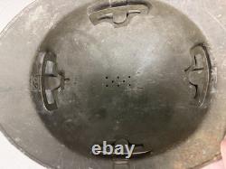 WWI French M1915 Adrian Steel Helmet RF Infantry Badge Original World War I