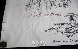 WWI French Poster Emprunt de la Défense Nationale Defense Loan 1915 Naudin Paris