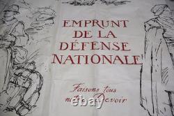 WWI French Poster Emprunt de la Défense Nationale Defense Loan 1915 Naudin Paris