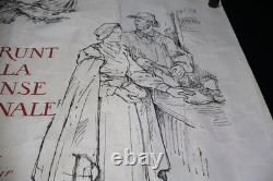 WWI French Poster Emprunt de la Défense Nationale Defense Loan 1915 Naudin Paris