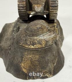 WWI French Trench Art Inkwell Renault FT17 Tank Helmet Souvenir de Verdun B31 WWI French Trench Art Inkwell Renault FT17 Tank Helmet Souvenir de Verdun B31