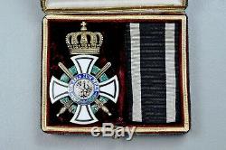 WWI GERMAN HOHENZOLLERN KNIGHTS CROSS IN CASE withOUTER CARTON BY WAGNER