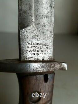 WWI German 98/05 Mauser Butcher Bayonet withScabbard & Frog WKC