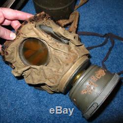 WWI German Gas Mask & Canister with all Straps + extra lenses M1917 WW1 Original
