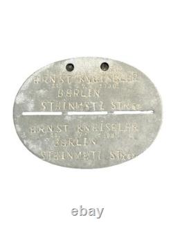 WWI German Imperial Soldier ID Disc Dog Tag Ernst Kneissler POW Casualty Listed