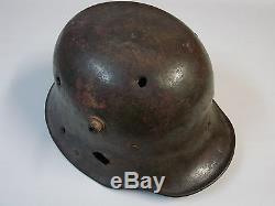 WWI German M16 Helmet Combat Shrapnel Damage Bellinger Battlefield Pickup