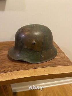 WWI German M16/M17 Helmet Camouflage Painted With Liner