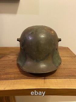 WWI German M16/M17 Helmet Camouflage Painted With Liner