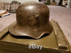 WWI German M18 cutout Helmet with liner and chinstrap