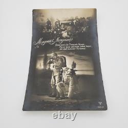 WWI German Original Military Patriotic Postcard Morgenrot Soldier Scene Unposted