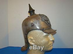 WWI German Pickelhaube Spike Helmet, LOBSTERTAIL 1916 Dated