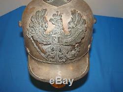 WWI German Pickelhaube Spike Helmet, LOBSTERTAIL 1916 Dated