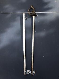 WWI German Prussian M1889 Sword With Folding Guard And Scabbard