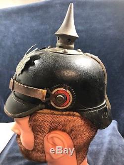 WWI German Prussian Spiked Helmet Pickelhaube ORIGINAL MUST SEE