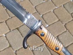 WWI German Sawback Butcher Bayonet & Scabbard Mauser NICE