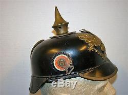 WWI German Spike Helmet, Steel Ersatz Pickelhaube, R. V. D. 11. Berlin No. 57-1913