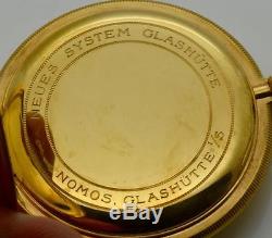 WWI German pilot's award Nomos Glashutte 14k gold OBSERVATORY CHRONOMETER watch