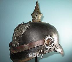 WWI German prussian pickelhaube cap Hat pointed helmet mutze shako bonnet kepi