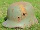 WWI Germany German Original War Relic Combat Damaged Helmet M16 RARE GREEN PAINT