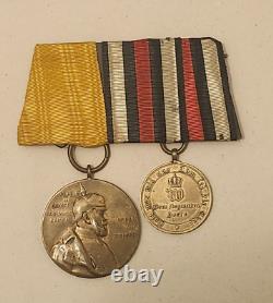 WWI Germany. Medals bar Franco-Prussian war & 100th Kaiser I