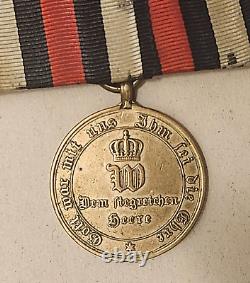 WWI Germany. Medals bar Franco-Prussian war & 100th Kaiser I