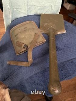 WWI Gouvy 1906 marked Entrenching Tool Withcanvas Sleeve. Possibly French