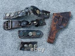 WWI HATE BELT battlefield Relic 25+ Pieces Buttons Silver Coins With Holster