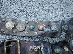 WWI HATE BELT battlefield Relic 25+ Pieces Buttons Silver Coins With Holster