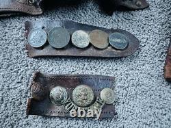 WWI HATE BELT battlefield Relic 25+ Pieces Buttons Silver Coins With Holster