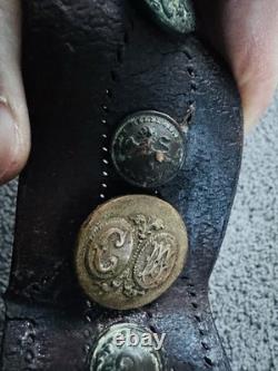 WWI HATE BELT battlefield Relic 25+ Pieces Buttons Silver Coins With Holster