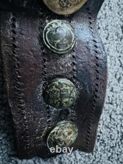 WWI HATE BELT battlefield Relic 25+ Pieces Buttons Silver Coins With Holster WWI HATE BELT battlefield Relic 25+ Pieces Buttons Silver Coins With Holster