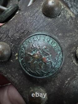 WWI HATE BELT battlefield Relic 25+ Pieces Buttons Silver Coins With Holster