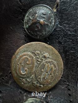 WWI HATE BELT battlefield Relic 25+ Pieces Buttons Silver Coins With Holster