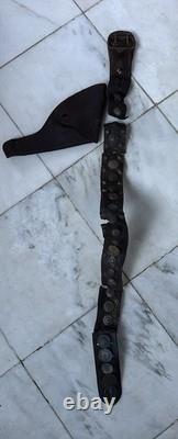 WWI HATE BELT battlefield Relic 25+ Pieces Buttons Silver Coins With Holster