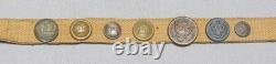 WWI Hate Belt, 15 Insignia and Buttons, Australian, British, German and US