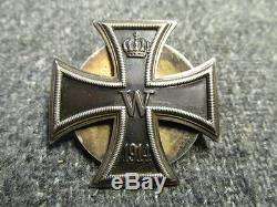 Wwi Imperial German Iron Cross 1st Class-scarce Screwback Type-marked Silber