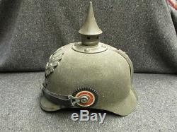 Wwi Imperial German Model 1915 Ersatz Pickelhaube Helmet-original