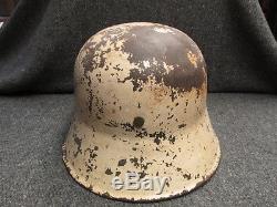 WWI IMPERIAL GERMAN MODEL 1916 HELMET With WINTER CAMOUFLAGE WHITE PAINT