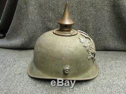 Wwi Imperial German M. 15 Ersatz Pickelhaube Helmet-original