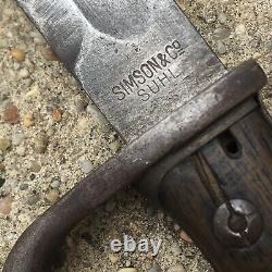 WWI Imperial German Butcher Bayonet Knife Sword By Simson & Co. Suhl