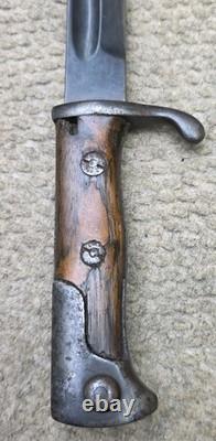 WWI Imperial German M1898 Gewehr 98 Mauser Bayonet Turkish Modified Haenel