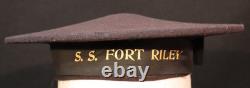 WWI Interwar USN Navy Service Type Sailors Flat Cap S. S. FORT RILEY Tally