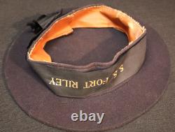 WWI Interwar USN Navy Service Type Sailors Flat Cap S. S. FORT RILEY Tally