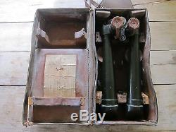 WWI M1915 A1 Military Periscope Rabbit Ear Trench Binoculars & Original Case