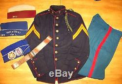 WWI Marine USMC Uniform Jacket Pants Belt ID'd EGA Insignia