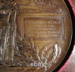 WWI Memorial Plaque Bronze MEDAL 3 Sculptor Alfred Drury'Lest We Forget