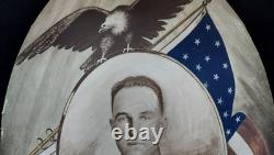 WWI Military Named Soldier Flag Eagle Photo Frame Convex Glass